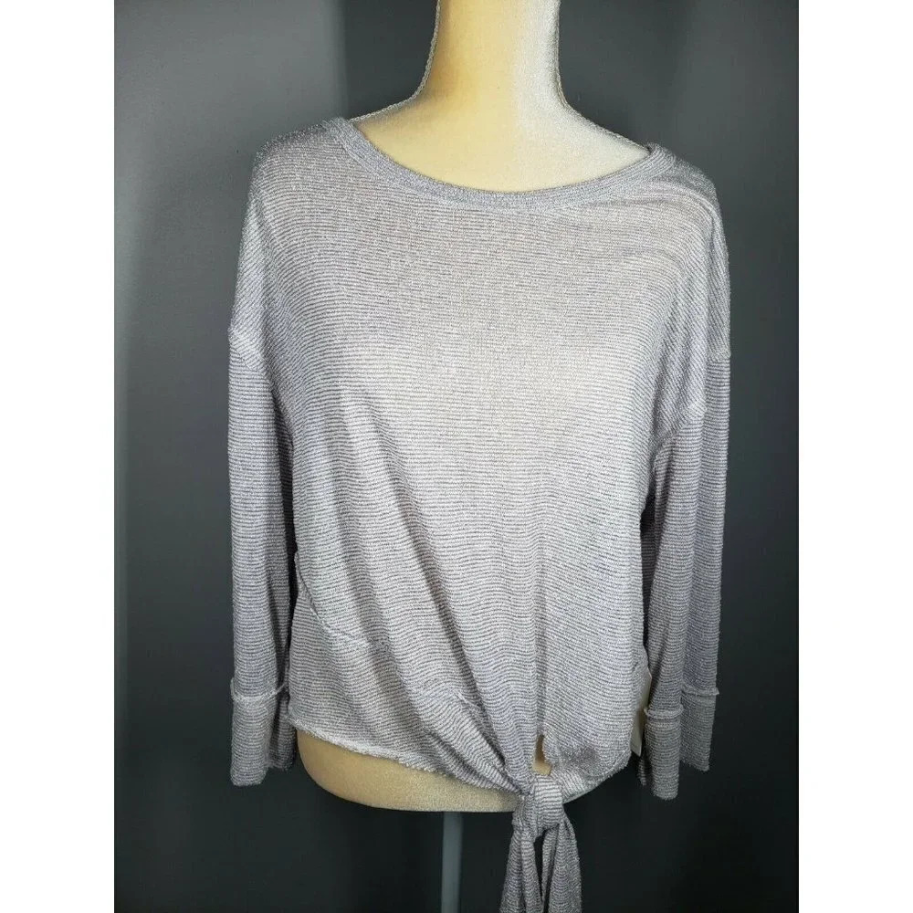 Blu Pepper Textured Front Tie Top Women's Size M